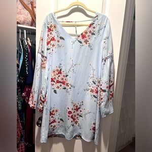 Blue and Floral Dress